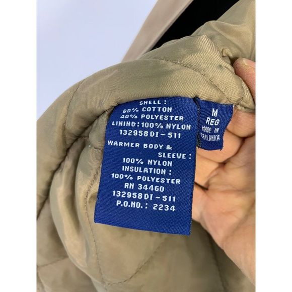 Mens London Fog Limited Ed Size M Winter Coat Removable Lining Hood Khaki 6039 - Picture 10 of 13